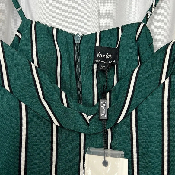 Bardot NWT Paloma Teal Stripe Top Size US 6/Small - Picture 4 of 10